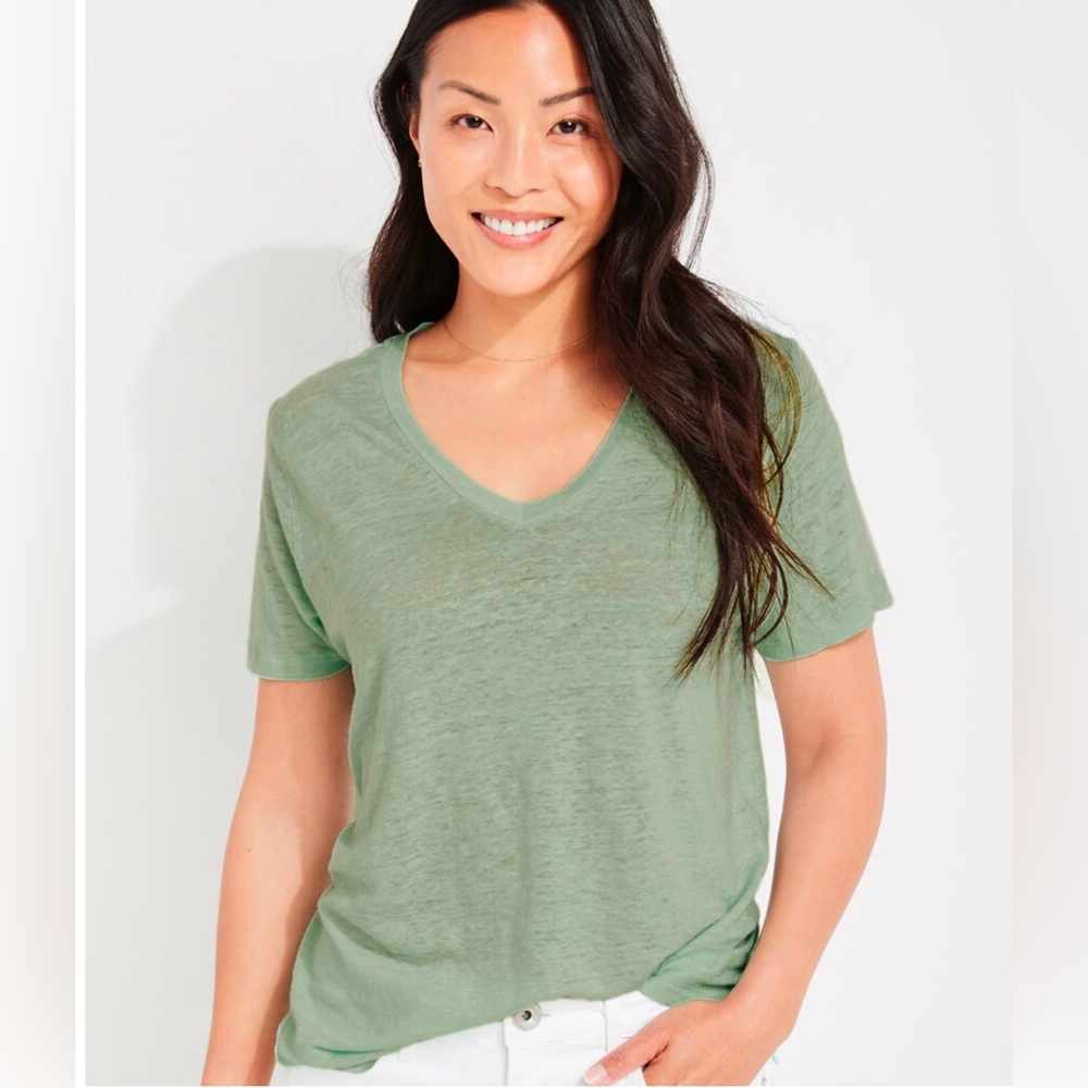 Vineyard Vines Women’s V-Neck Short Sleeve T-shirt Green Size Small